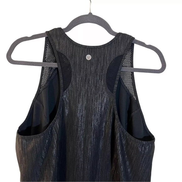 Lane Bryant LIVI Active Tank Top Plus Size 18/20 Gray Striped Mesh Trim Stretch - Picture 4 of 6